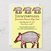Summer Picnic Pig-out Uitnodiging - Folk Art Pigs (Achterkant)