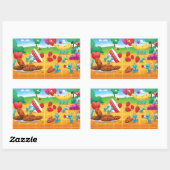 Summer Picnic Rechthoekige Sticker (Vel)