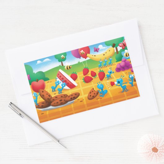 Summer Picnic Rechthoekige Sticker (Envelop)