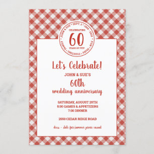 Summer Picnic Red Check Pattern Kaart