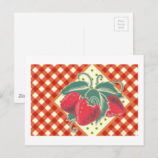 Summer Picnic Red White gebarsten Briefkaart (Voorkant / Achterkant)