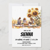 Summer Picnic sunflower field uitzicht Uitnodiging (Voorkant)