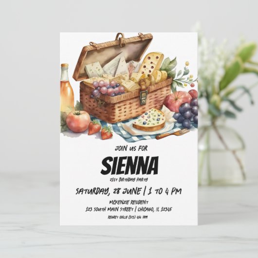 Summer Picnic Uitnodiging (Staand voorkant)