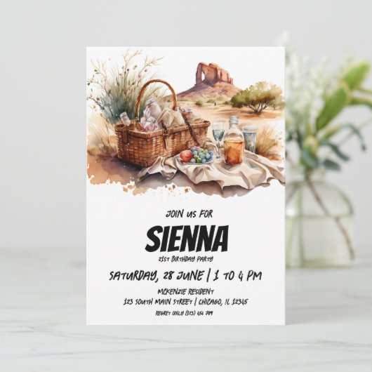 Summer Picnic Uitnodiging (Staand voorkant)