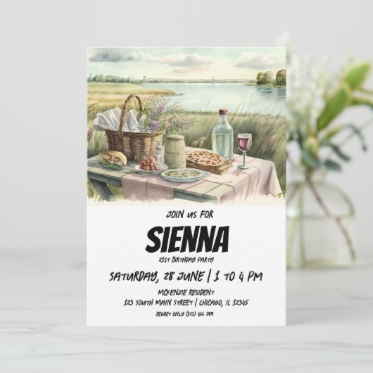 Summer Picnic Uitnodiging (Staand voorkant)