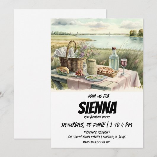 Summer Picnic Uitnodiging (Voorkant / Achterkant)