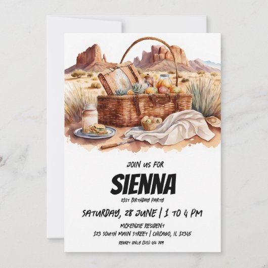 Summer Picnic uitzicht Invitation Kaart (Voorkant)