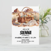 Summer Picnic uitzicht Invitation Kaart (Staand voorkant)