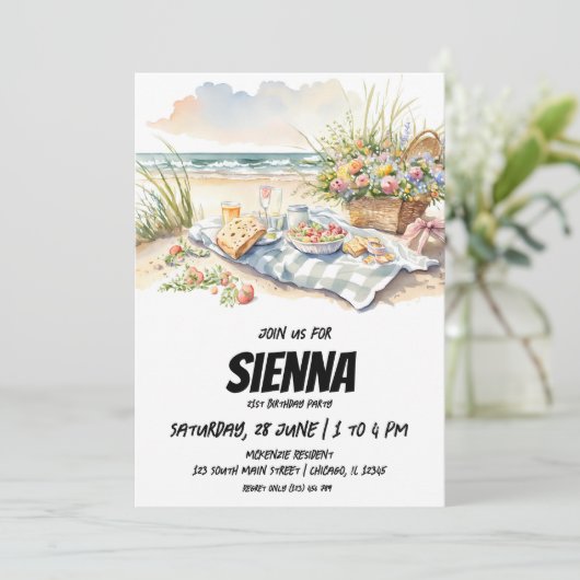 Summer Picnic uitzicht Uitnodiging (Staand voorkant)