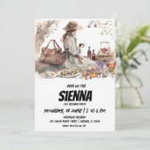 Summer Picnic Victoriaans stijl Uitnodiging (Staand voorkant)