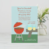 Summer Picnic Vierde juli Uitnodiging (Staand voorkant)