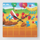 Summer Picnic Vierkante Klok (Voorkant)