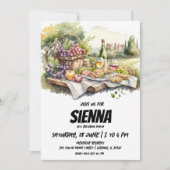 Summer Picnic vineyard uitzicht Invitation Kaart (Voorkant)