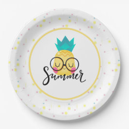 Summer Pineapple and Polka Dots Paper Bord