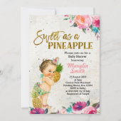 Summer Pineapple Baby shower Invitation Kaart (Voorkant)