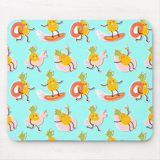 Summer Pineapple Fun Mousepad Muismat (Voorkant)