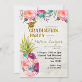 Summer Pineapple Graduation Party Uitnodiging (Voorkant)
