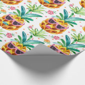 Summer Pineapple in Sun Glasses Pattern Cadeaupapier (Hoek)