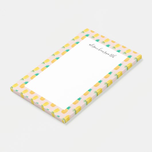Summer Pineapple Personalized Post-it® Notes (Schuin)