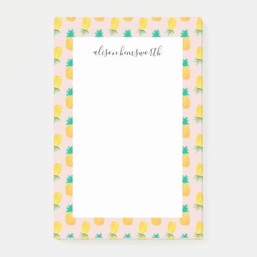 Summer Pineapple Personalized Post-it® Notes (Voorkant)