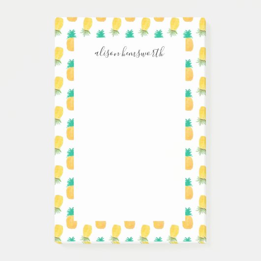 Summer Pineapple Personalized Post-it® Notes (Voorkant)