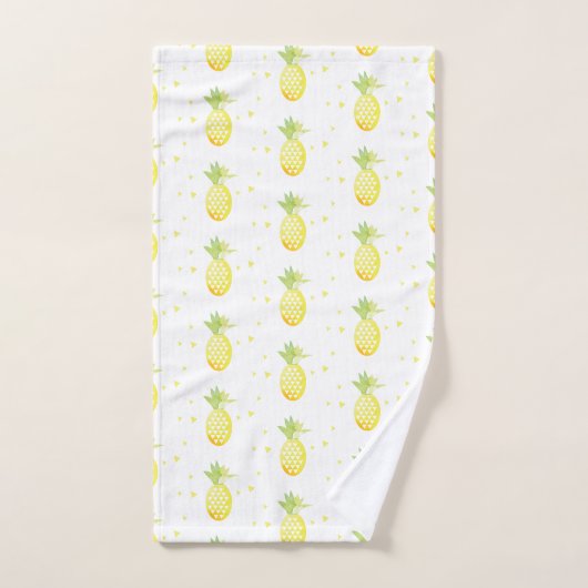 Summer Pineapple Sweet Tropical Waterverf Pattern Bad Handdoek (Handdoek)