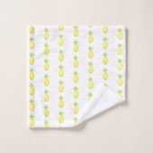 Summer Pineapple Sweet Tropical Waterverf Pattern Bad Handdoek (Wasdoekje)