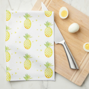 Summer Pineapple Sweet Tropical Waterverf Pattern Theedoek