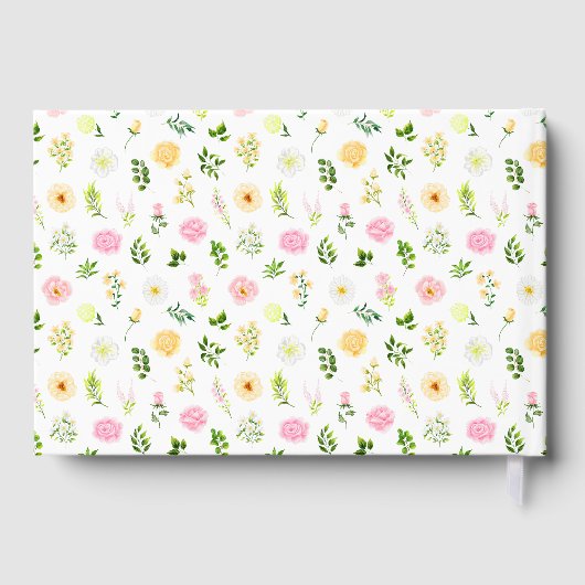 Summer Pink and Yellow Floral Baby Shower Gastenboek (Achterkant)