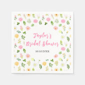 Summer Pink and Yellow Floral Bridal Shower Servet (Voorkant)