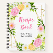 Summer Pink and Yellow Floral Recipe Book Notitieboek (Voorkant)