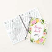 Summer Pink and Yellow Floral Recipe Book Notitieboek (Binnen)