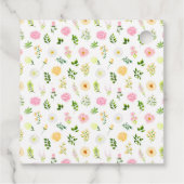 Summer Pink and Yellow Floral Weddenschap Bedankt Bedankjes Labels (Achterkant)