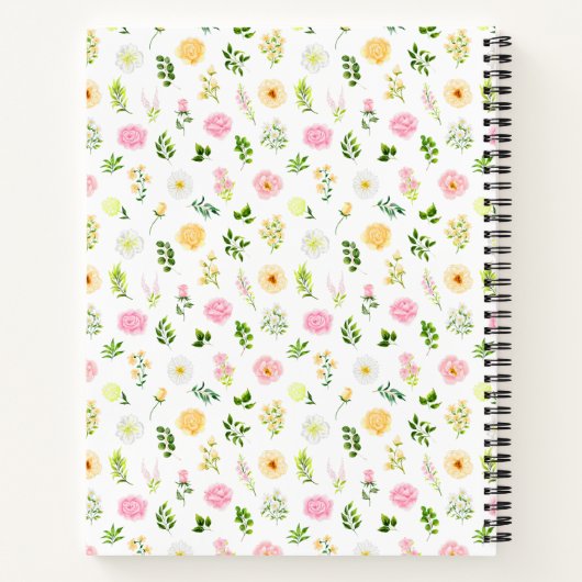 Summer Pink and Yellow Floral Wedding Guest Book Notitieboek (Achterkant)