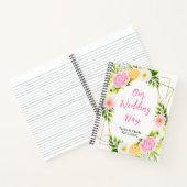 Summer Pink and Yellow Floral Wedding Planner Notitieboek (Binnen)