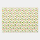 Summer Pink and Yellow Flowers and Foliage Inpakpapier Vel (Voorkant)