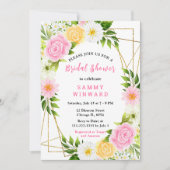 Summer Pink and Yellow Flowers and Foliage Kaart (Voorkant)