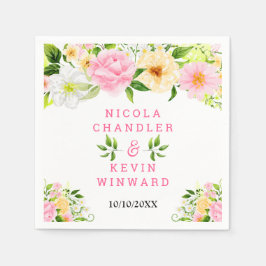 Summer Pink and Yellow Flowers and Foliage Servet