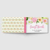 Summer Pink and Yellow Flowers Birthday Gastenboek (Volledig)