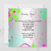 Summer Pink Birthday Colorful Cocktail Kaart (Achterkant)