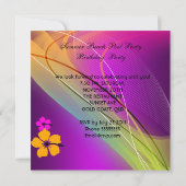 Summer Pink Blauwgroen Beach Pool Cocktail Party 3 Kaart (Achterkant)