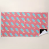 Summer Pink Blue Ice-crème Pop Strandlaken (Voorkant)