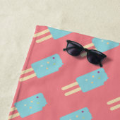 Summer Pink Blue Ice-crème Pop Strandlaken (In situ)