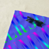 Summer Pink Blue Turquoise Aangepaste naam Monogra Strandlaken (In situ)