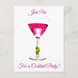 Summer Pink Cocktail Party Uitnodiging Briefkaart