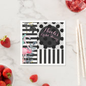Summer Pink Flamingo Polka Dot Fun Funky Party Servet (Insitu)