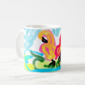 Summer  pink flamingos lovely  koffiemok (Voorkant links)