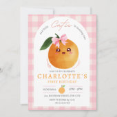 Summer Pink Little Cutie Orange 1st First Birthday Kaart (Voorkant)