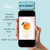 Summer Pink Little Cutie Orange 1st First Birthday Kaart