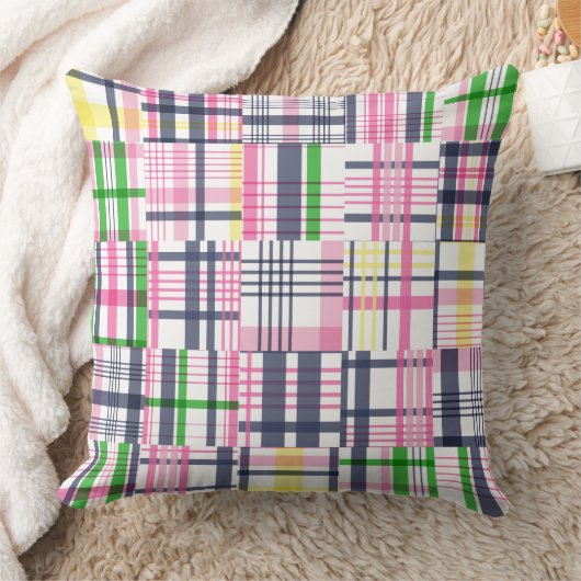 Summer Pink Madras Plaid Kussen (Deken)